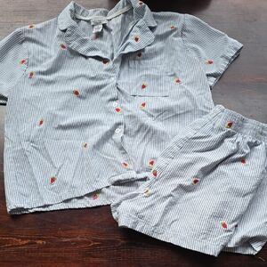 Better / Together Dreamy Nights Strawberry Seersucker Pajama Set M